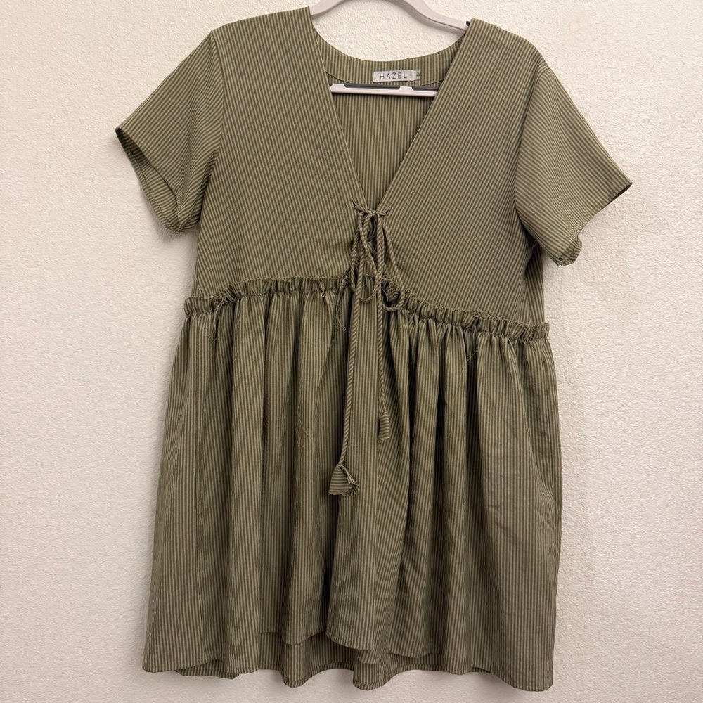 Hazel Olive Striped Dress